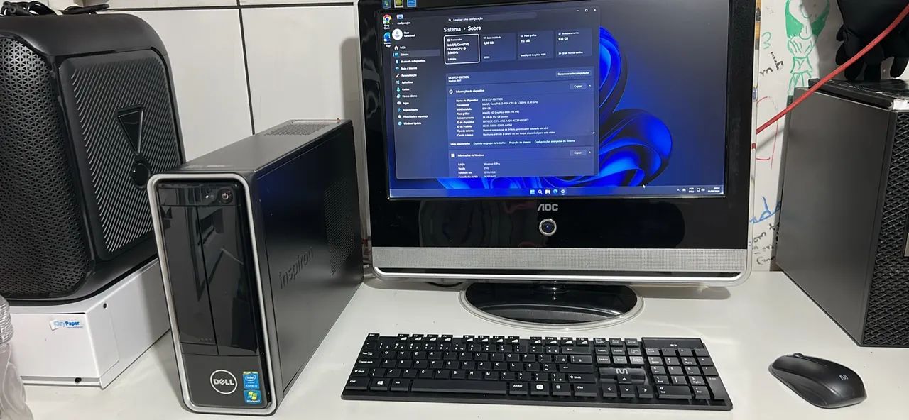 Dell core i3 8gb hd 1 tera monitor 21 polegadas
