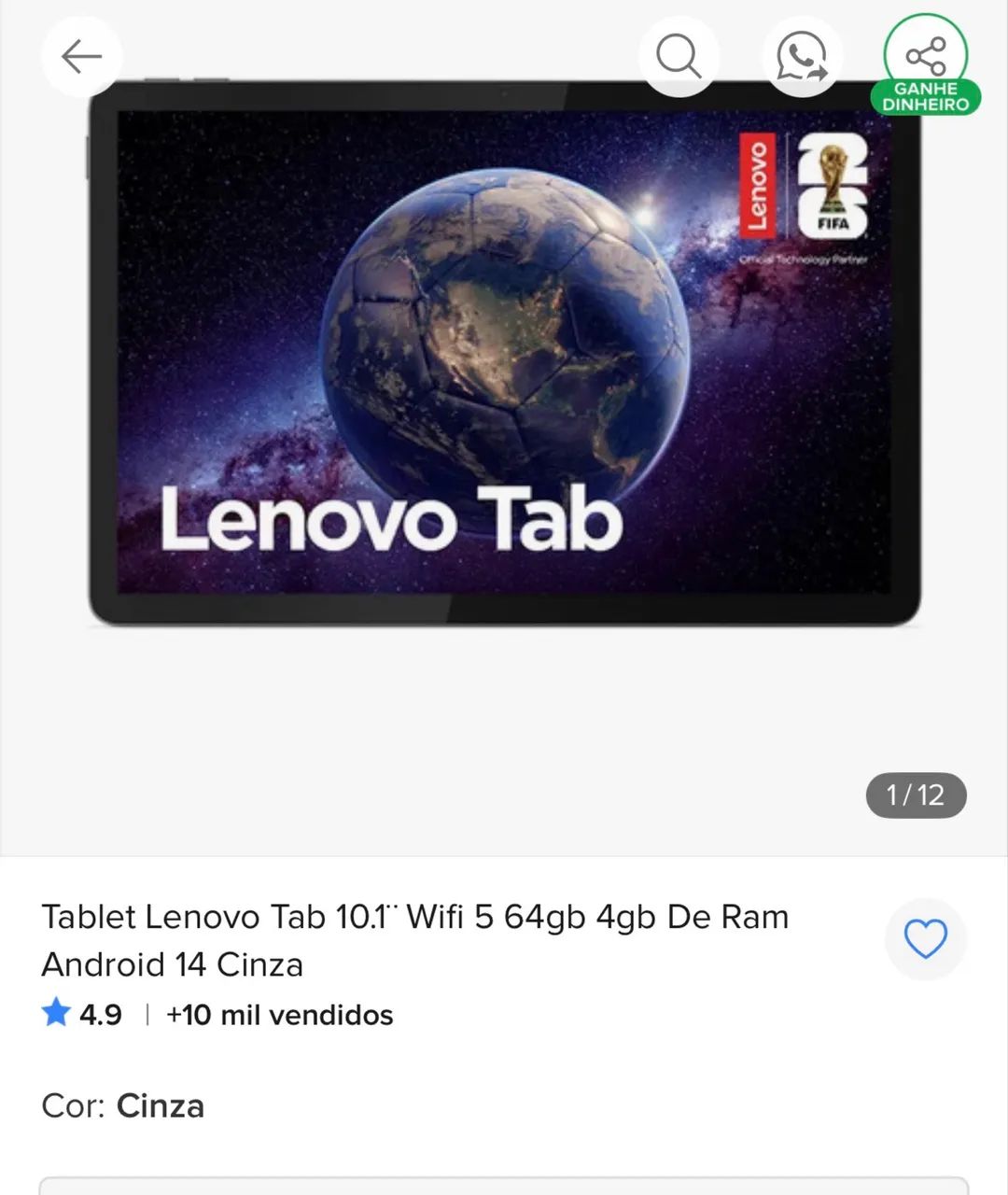 Tablet Lenovo 10.1 64g com capa - Foto 5