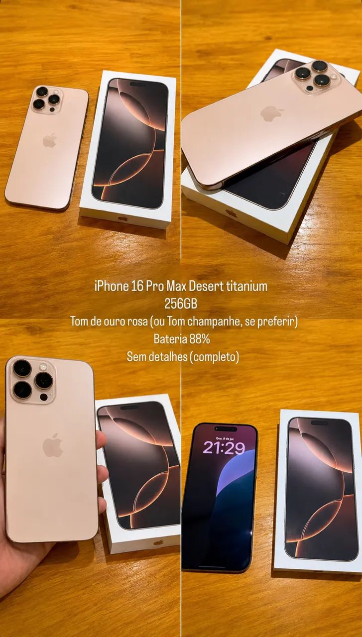 IPhone 16 Pro Max 256GB - Desert Titanium Impecável!