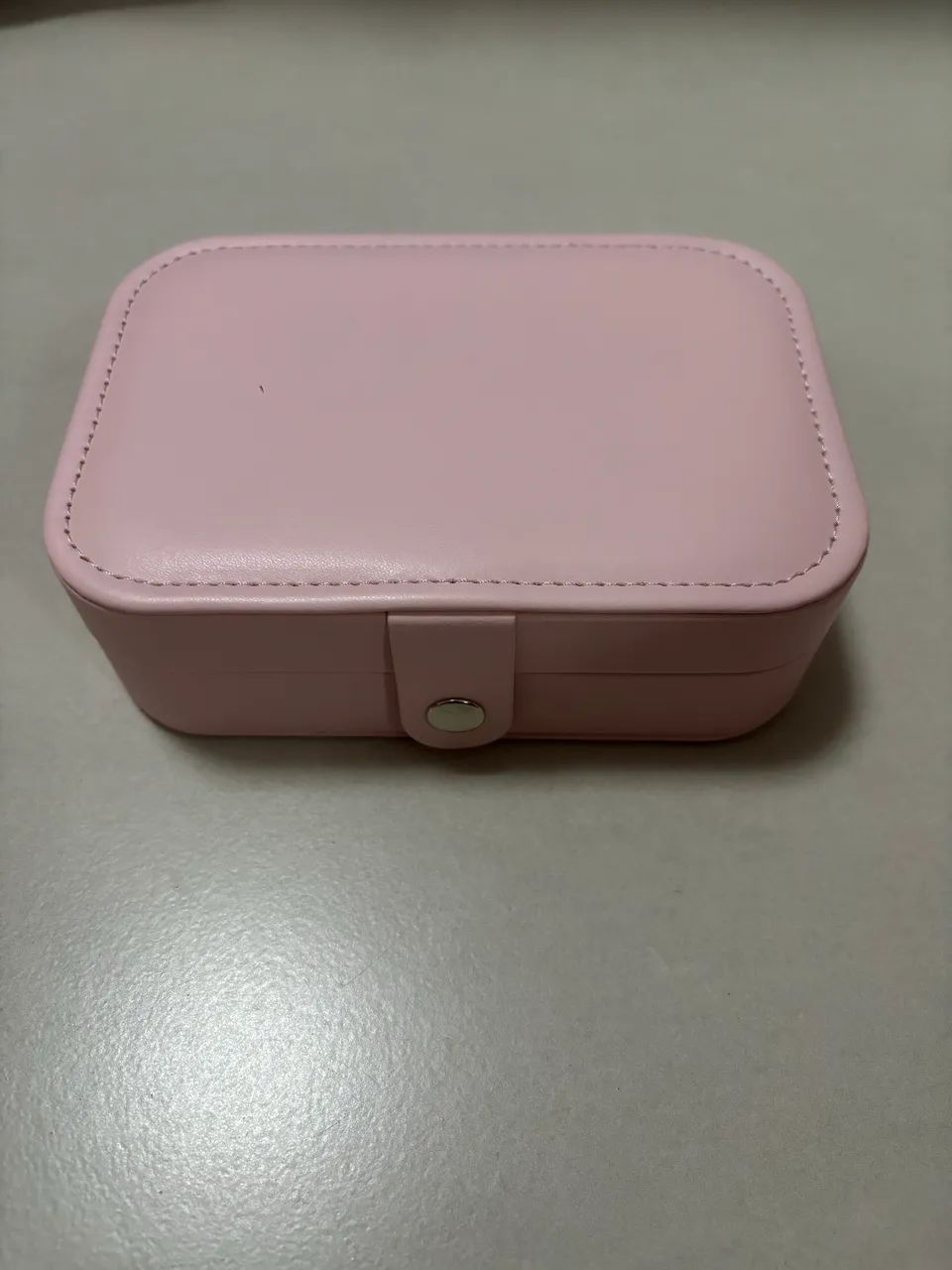 Porta joias couro e veludo rosa  - Foto 3