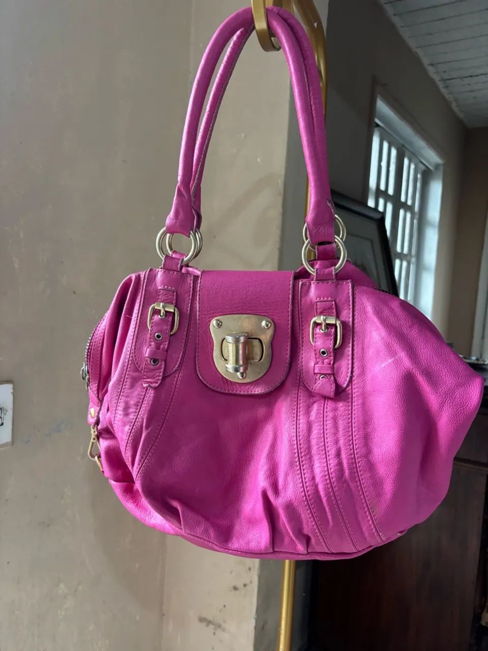 Bolsa animale couro legítimo pink - Foto 4