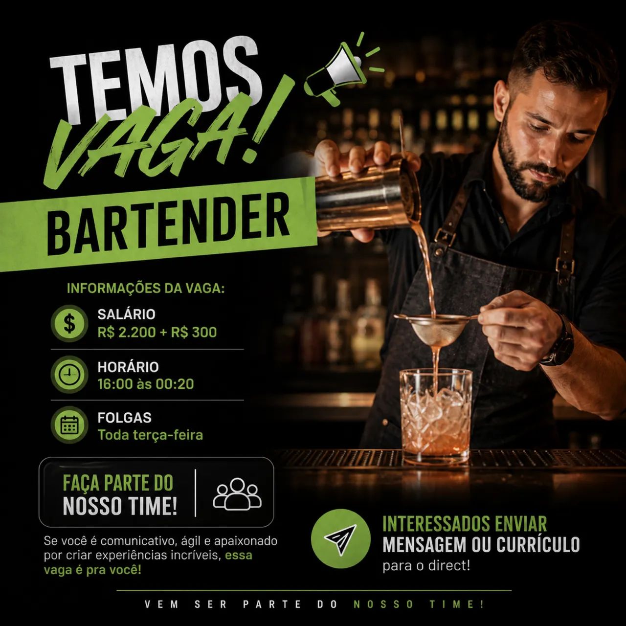 Vaga para bar 