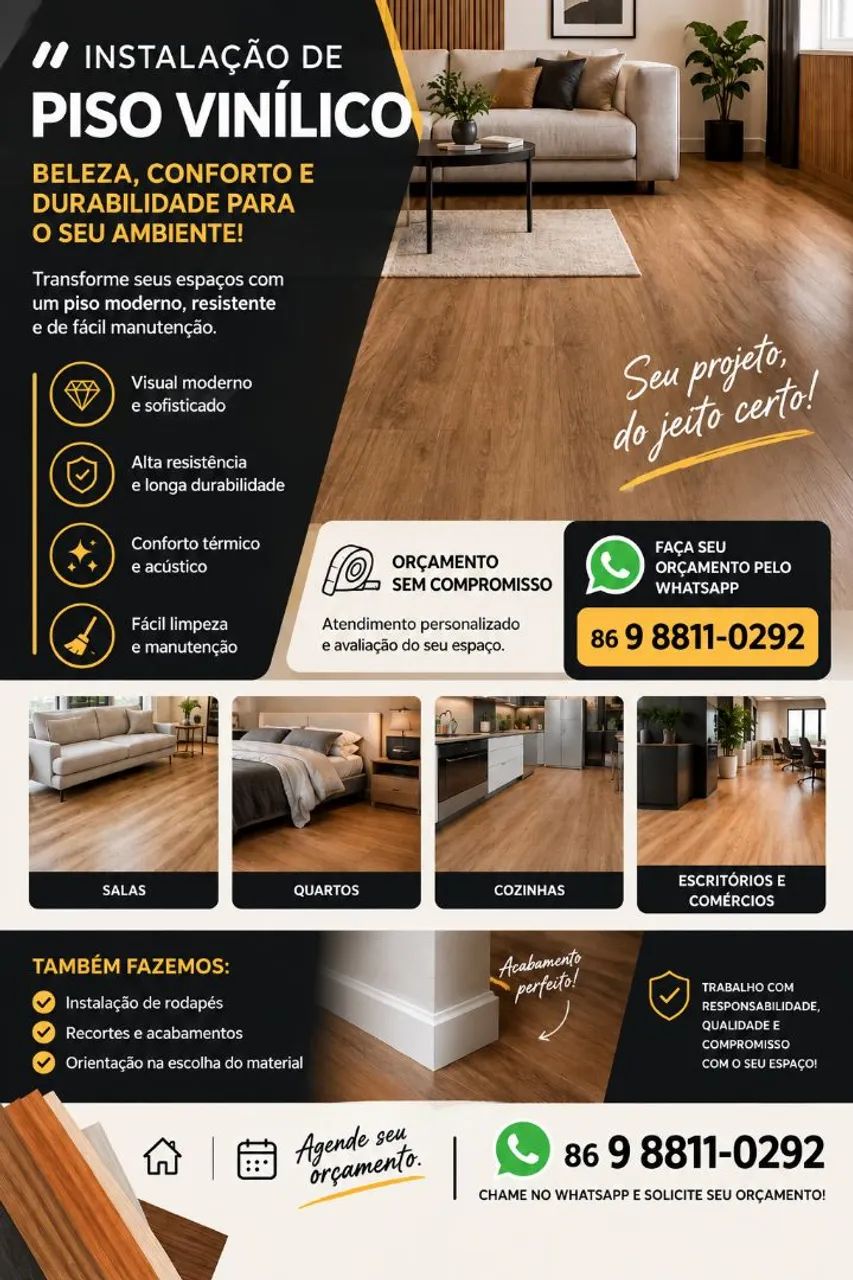 PISO VINÍLICO/ORÇAMENTO
