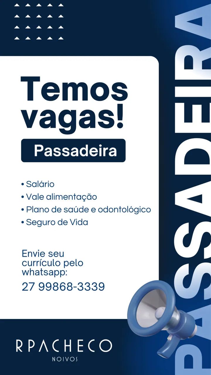 VAGA: PASSADEIRA DE ROUPA SOCIAL