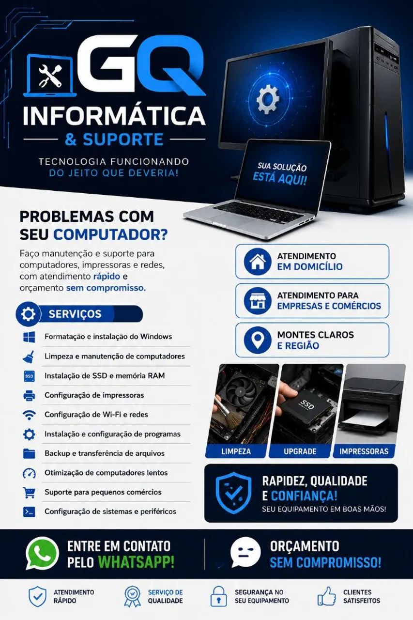 Manutenção de computadores e serviços de informática 