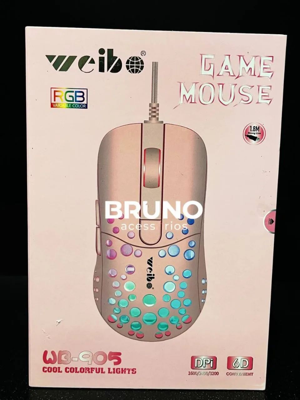 Mouse game RGB Rosa  - Foto 2