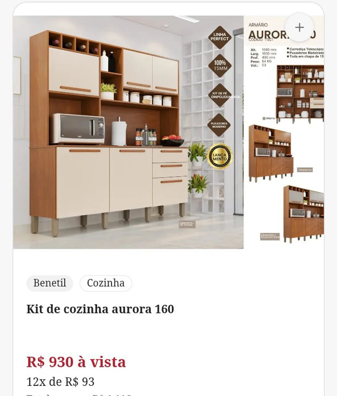 KIT DE COZINHA AURORA 