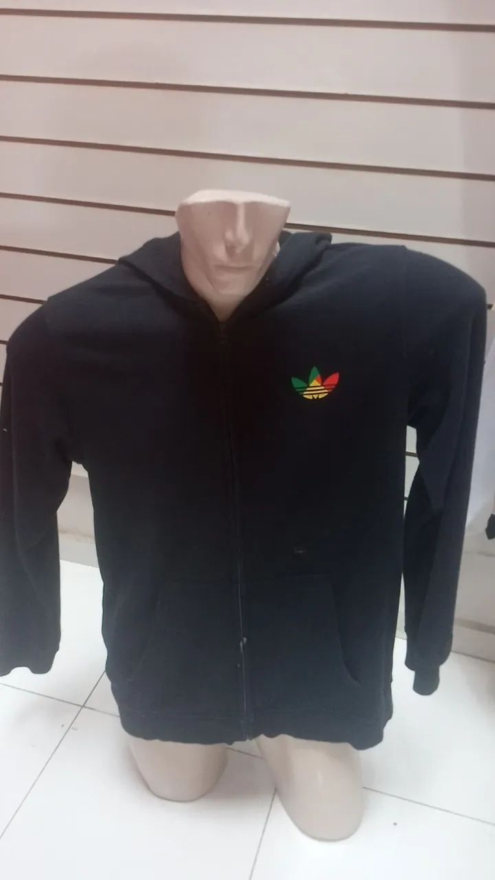 JAQUETA MOLETOM  ADIDAS COM CAPUZ  RASTA