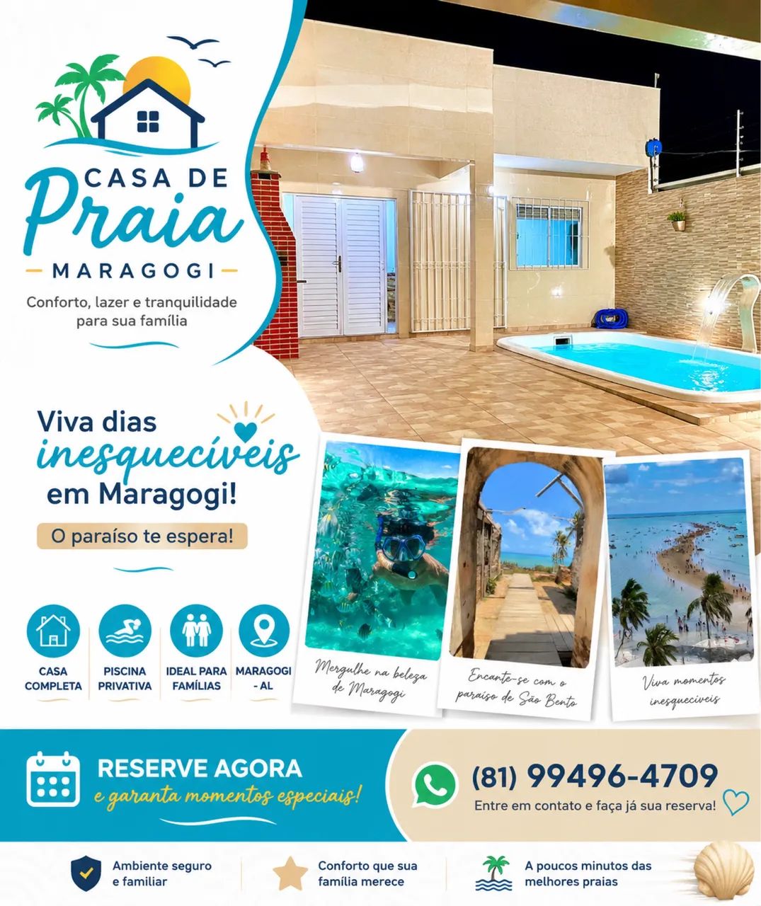 ALUGO CASA COM PISCINA EM MARAGOGI/AL - Foto 2