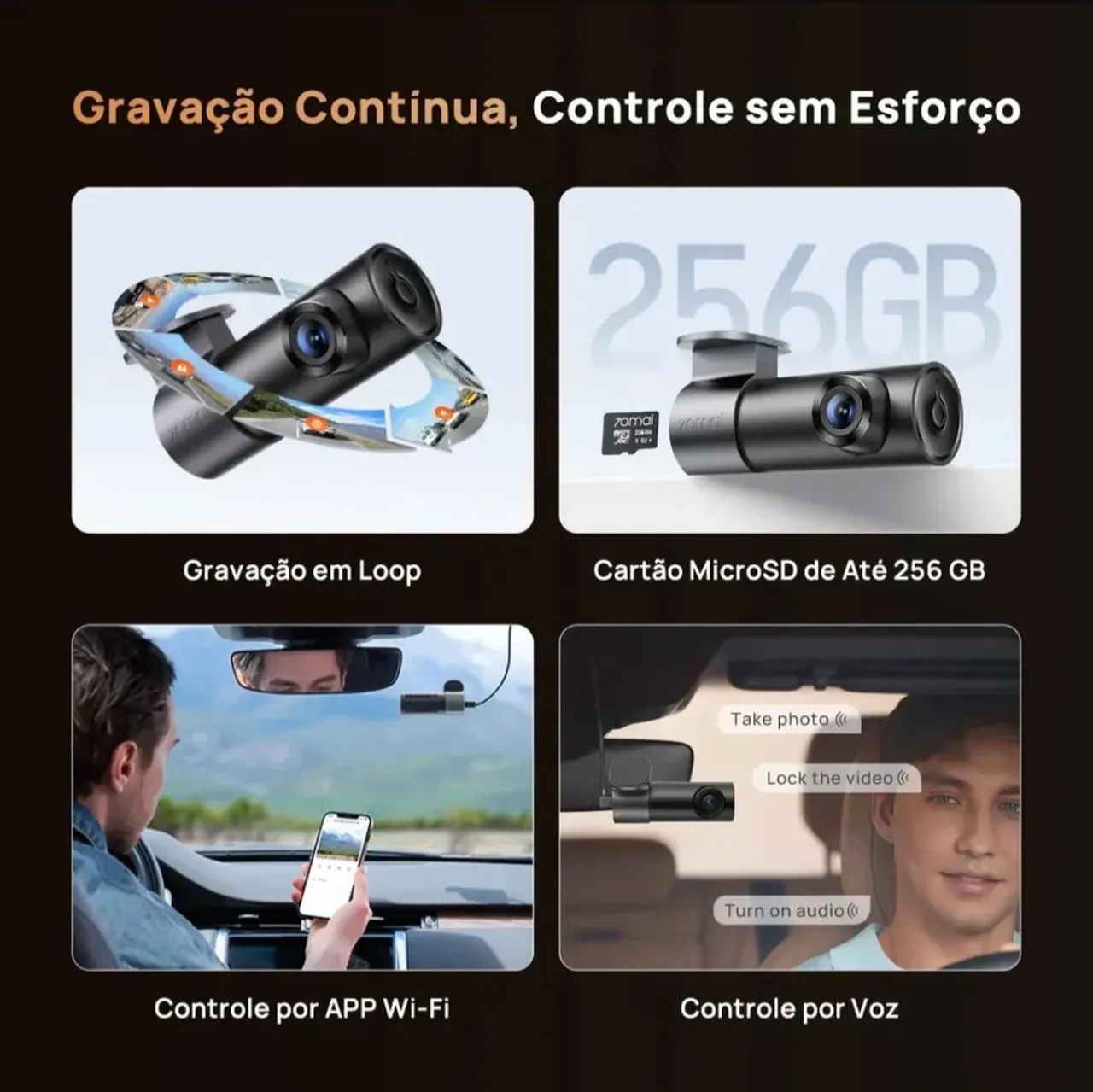Câmera Veicular M310 Plus 2K - 70mai [Nova/Lacrada] - Foto 5