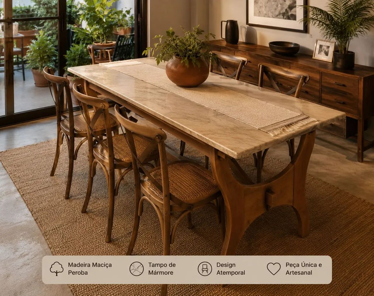 Mesa Design - Peroba maciça