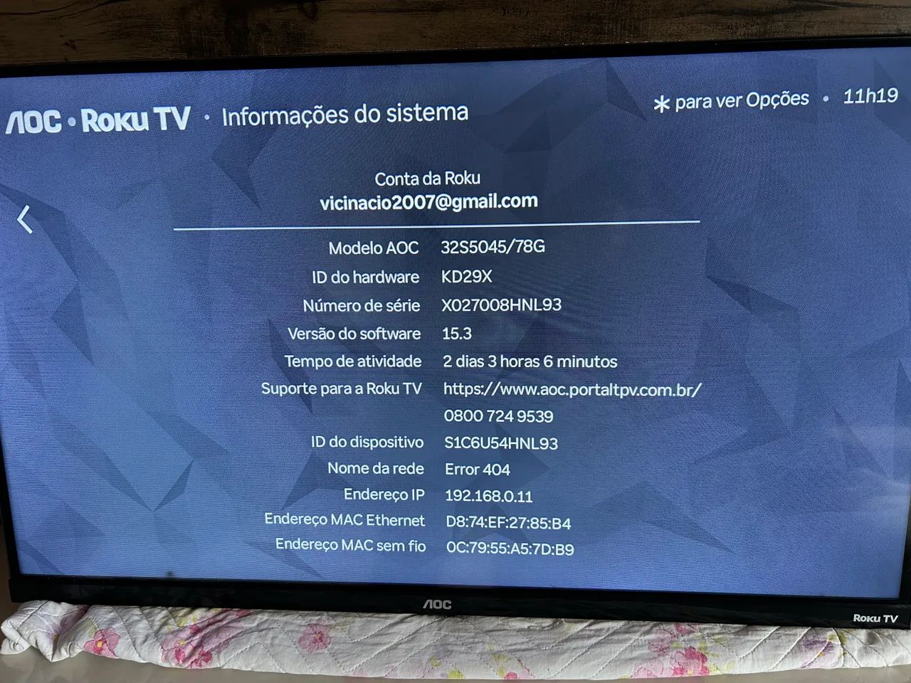 Tv AOC 32 sistema roku zerada - Foto 2