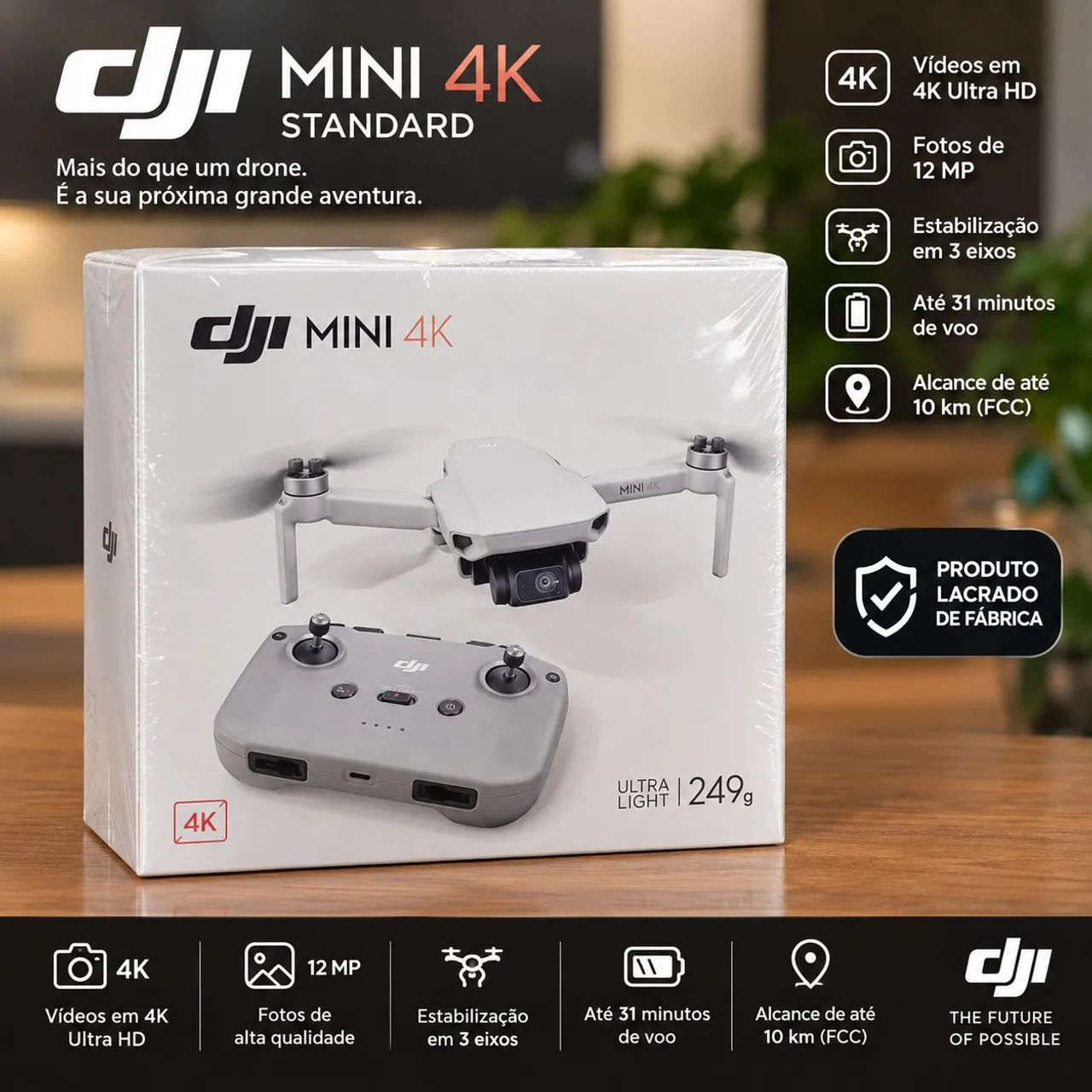 Drone dji Mini 4k standard novo lacrado! - Foto 2