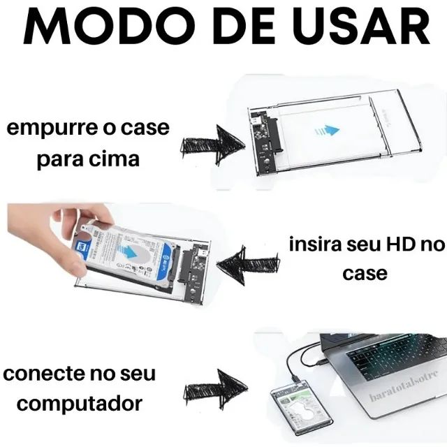 Case para HD Transparente USB 3.0