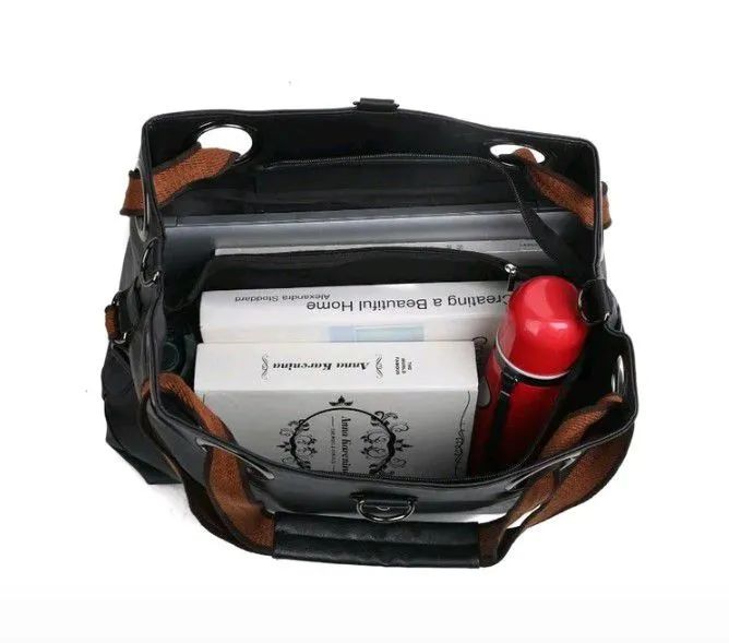 Bolsa ombro, grande capacidade couro PU prêmio. - Foto 3