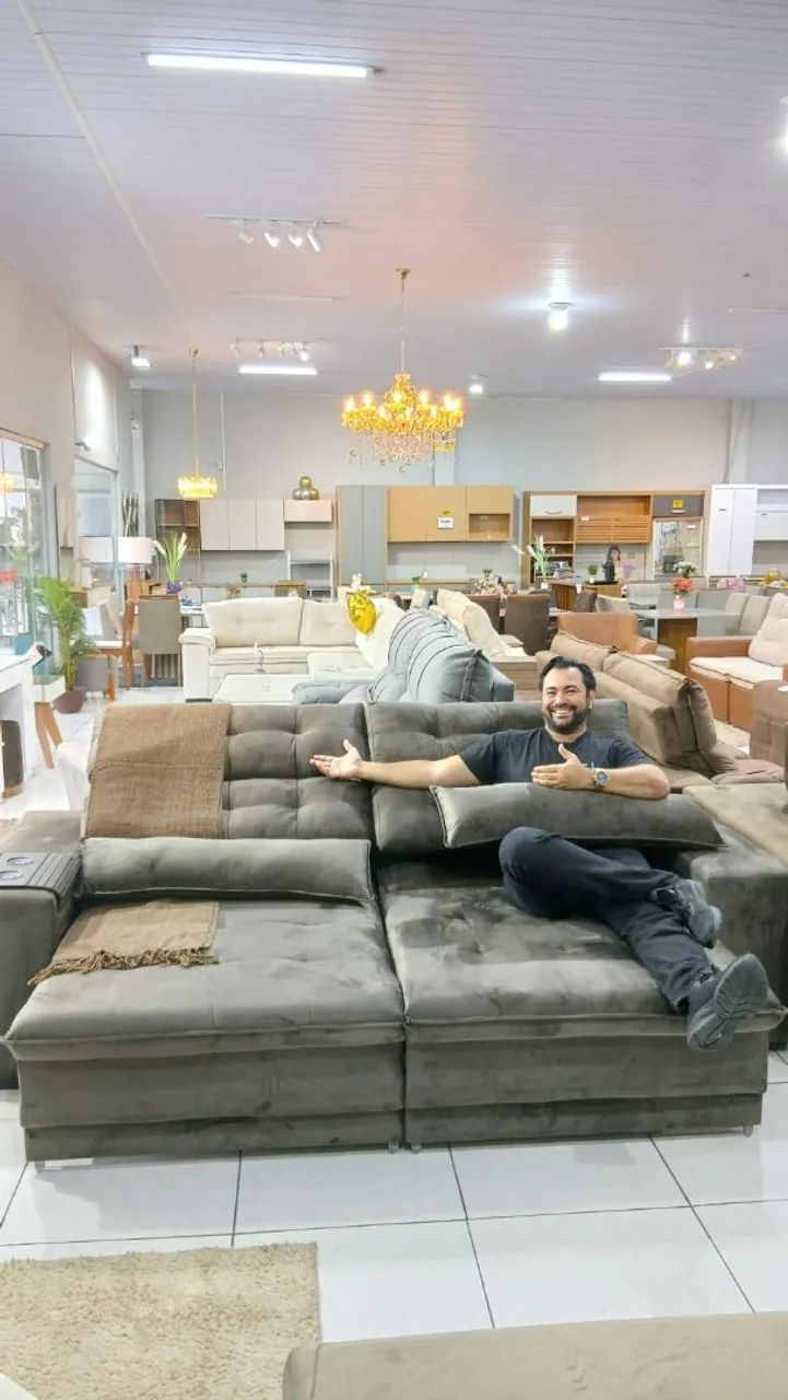 Sofa Retratil e reclinável com molas no assento 2.50M