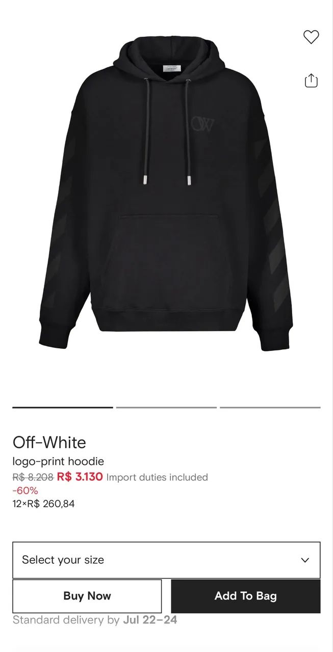 Moleton off white sem uso original  - Foto 2