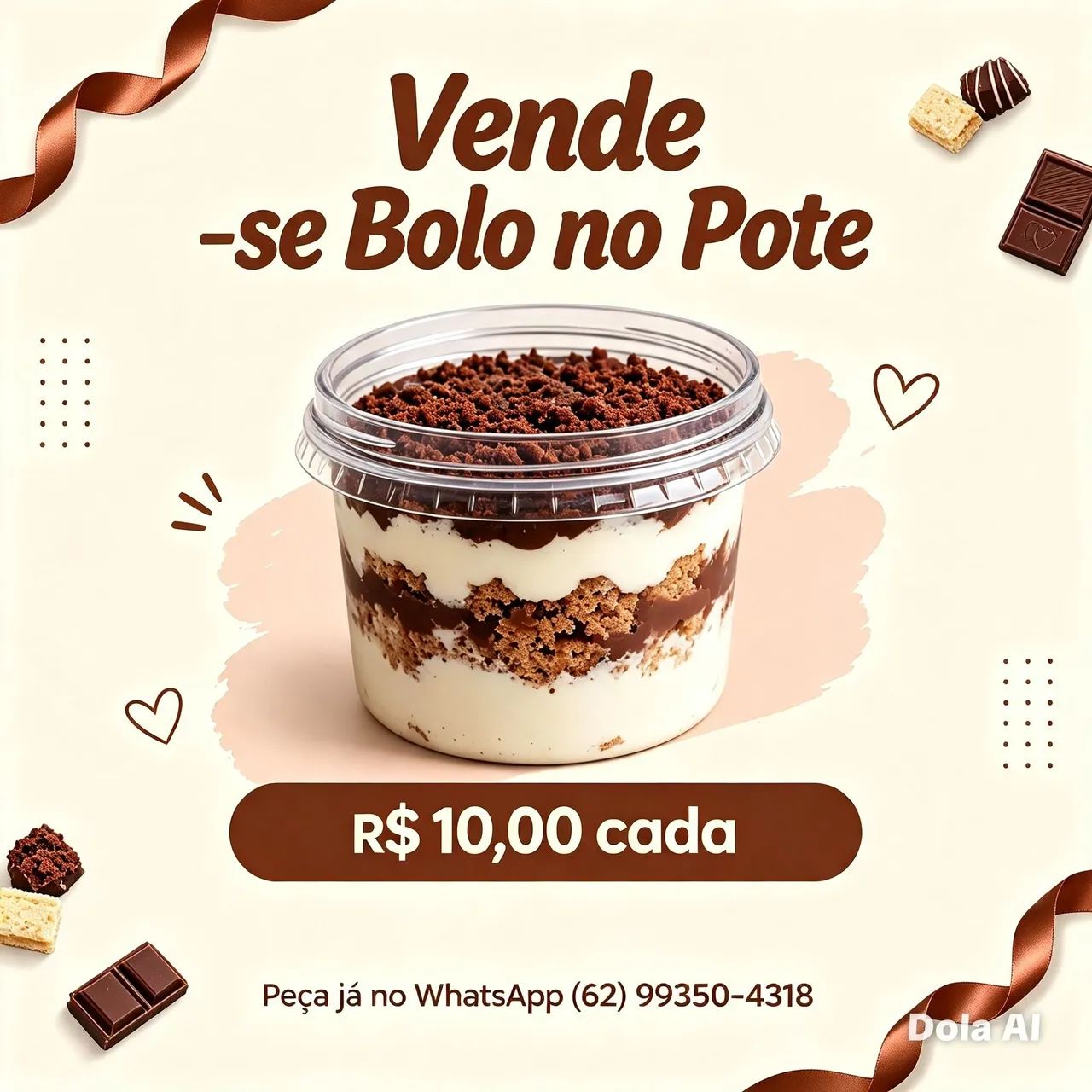 Vendo bolo no pote