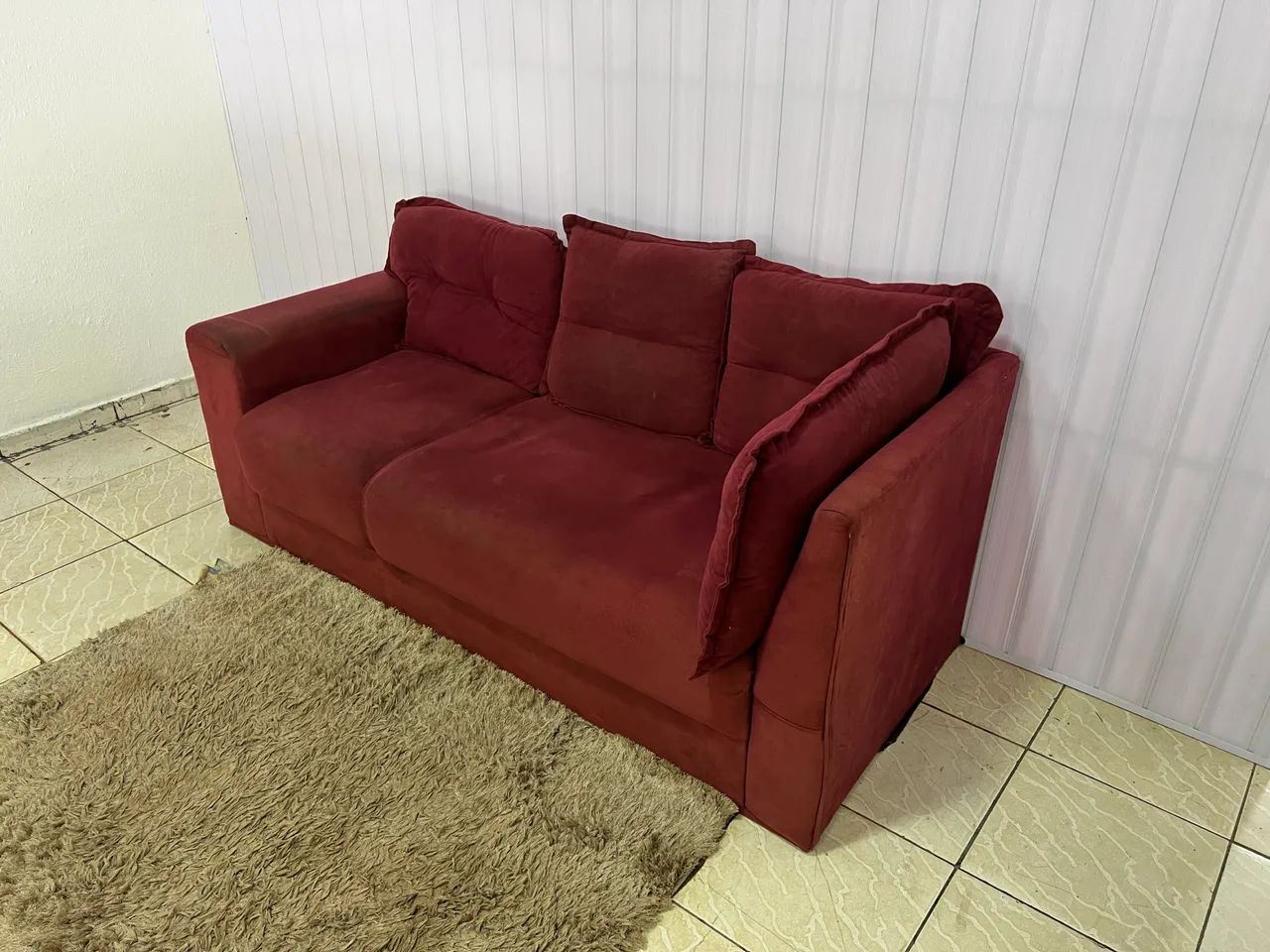 Vendo Sofá 3 lugares com almofadas removíveis usado Entrego * - Foto 3