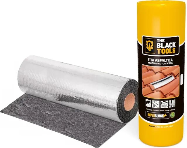 Vedatudo Imperblock Aluminum-Coated Self-Adhesive Asphalt Membrane, 45 cm x 10 m, Silver Color