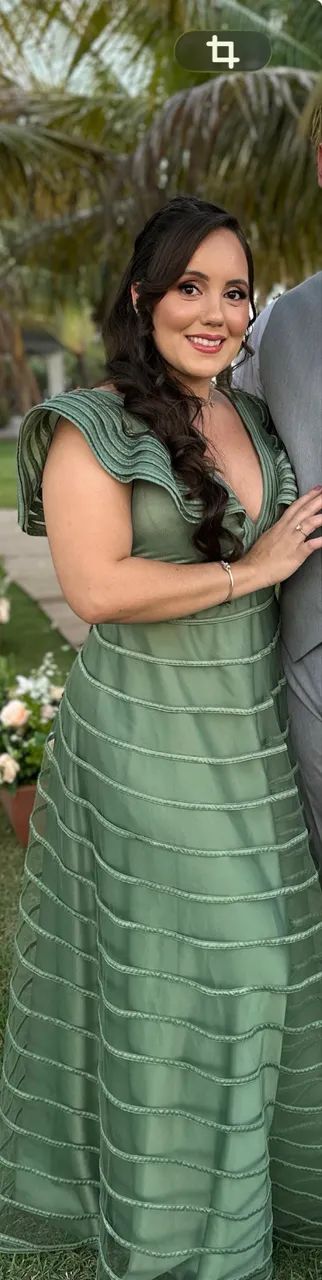 Vestido festa verde oliva  - Foto 2