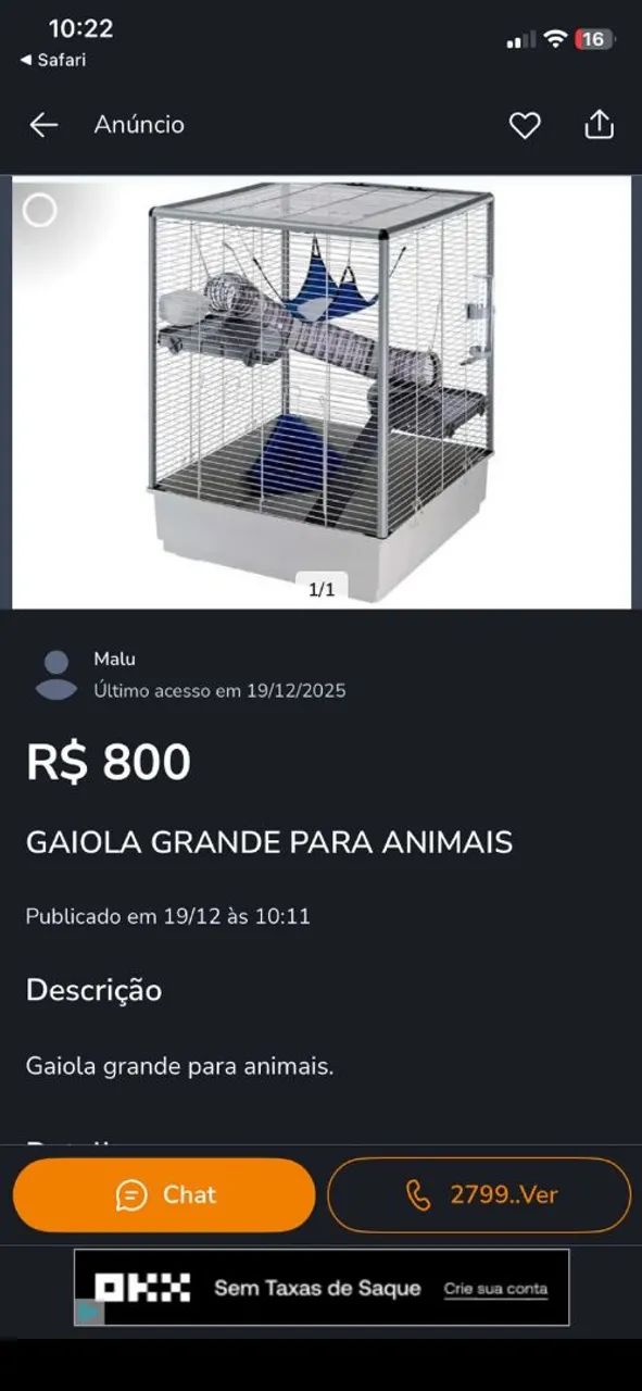 Gaiola para animais ou Furão Ferret - Foto 3