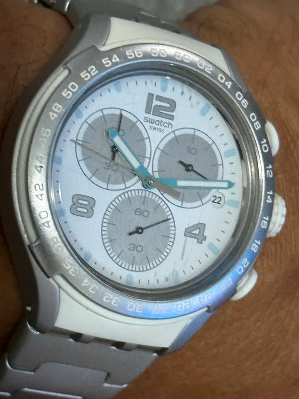 Relógio Swatch PURE ATTACK (YYS4024AG) cronógrafo 