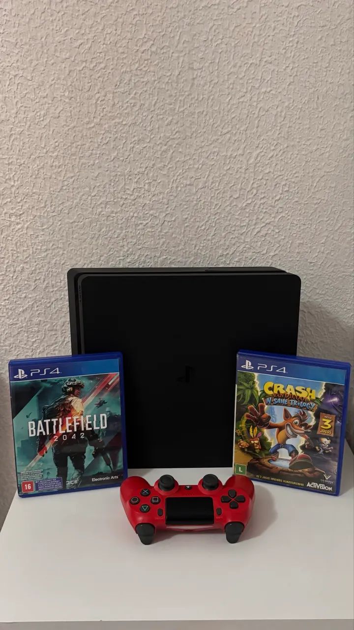 Ps4 Slim 1TB COMPLETO + 2 jogos