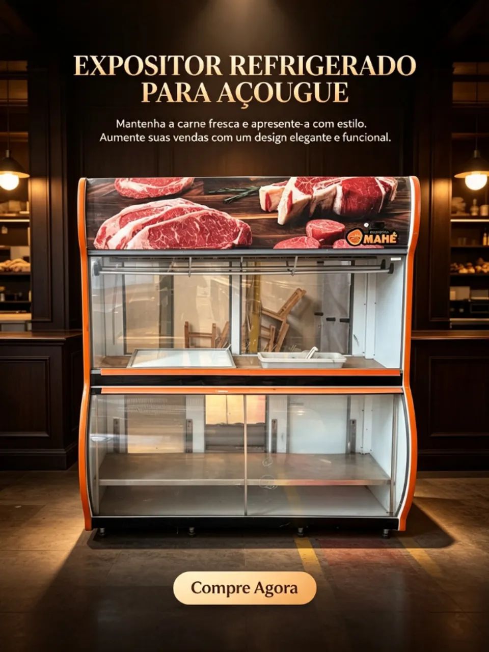 EXPOSITOR REFRIGERADO PARA AÇOUGUE 220v