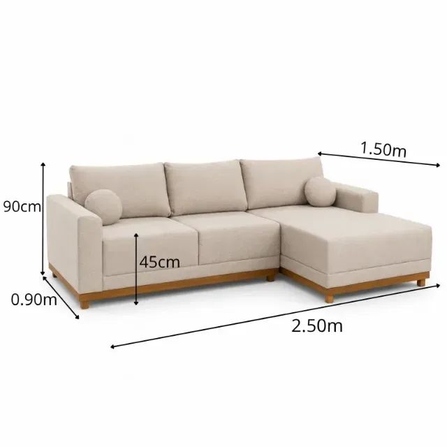 Sofá com Chaise Armênia 2,50 m  Linho  Produto Novo - Pronta Entrega - Foto 2