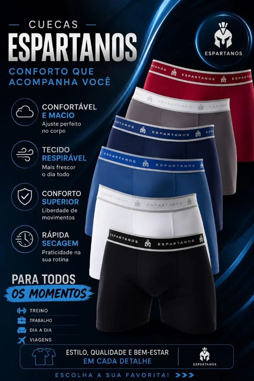 Kit com 10 cuecas de microfibra.