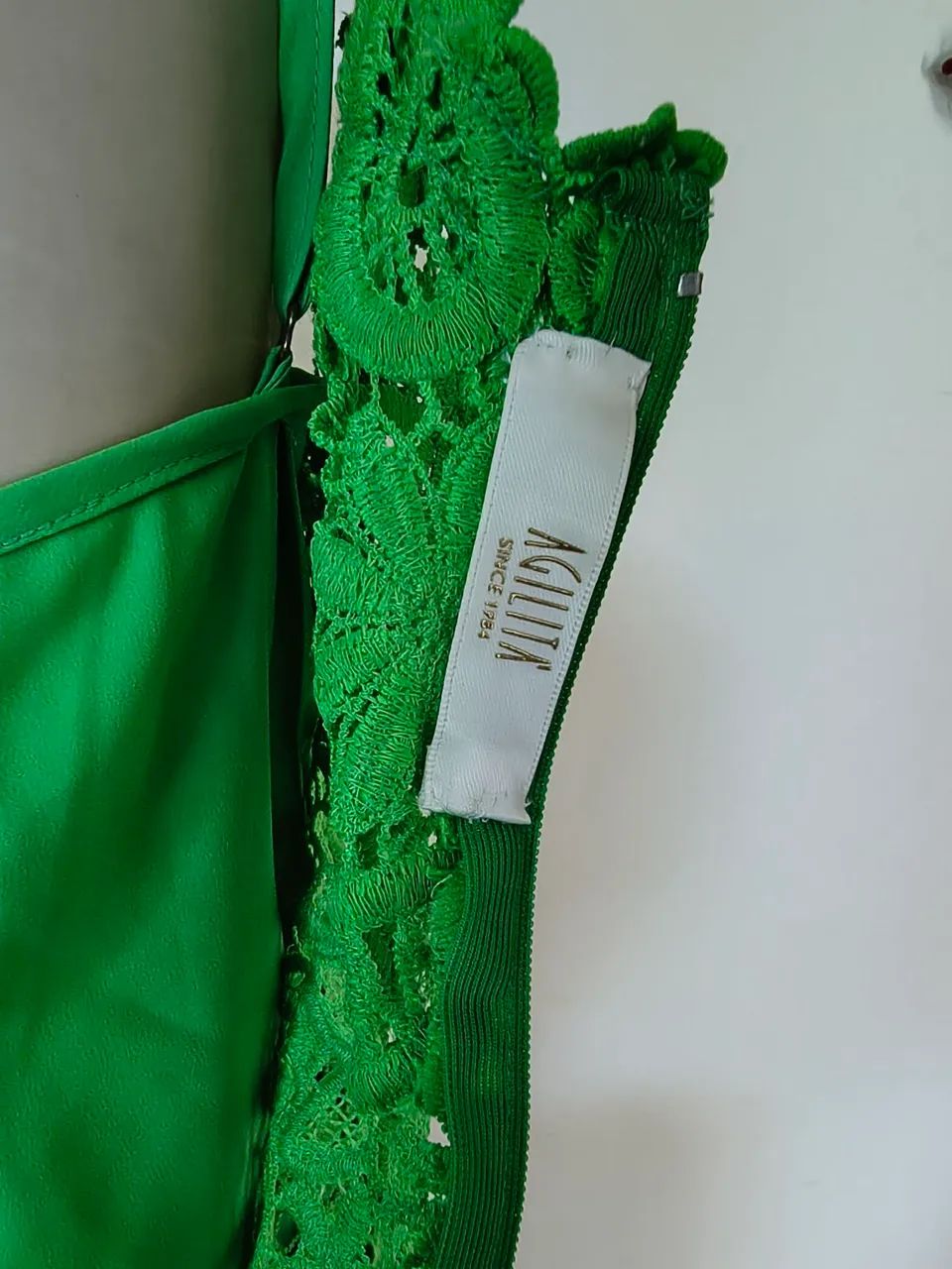 Vestido Agilitá Verde Rendado Com Forro  M - Foto 4