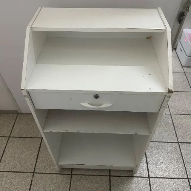 Móvel de Caixa Balcão Compacto Loja Comércio Branco - Foto 2