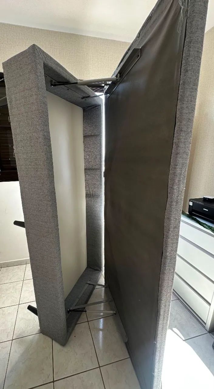 Cama box baú solteiro MGA LIFT cinza - Foto 4