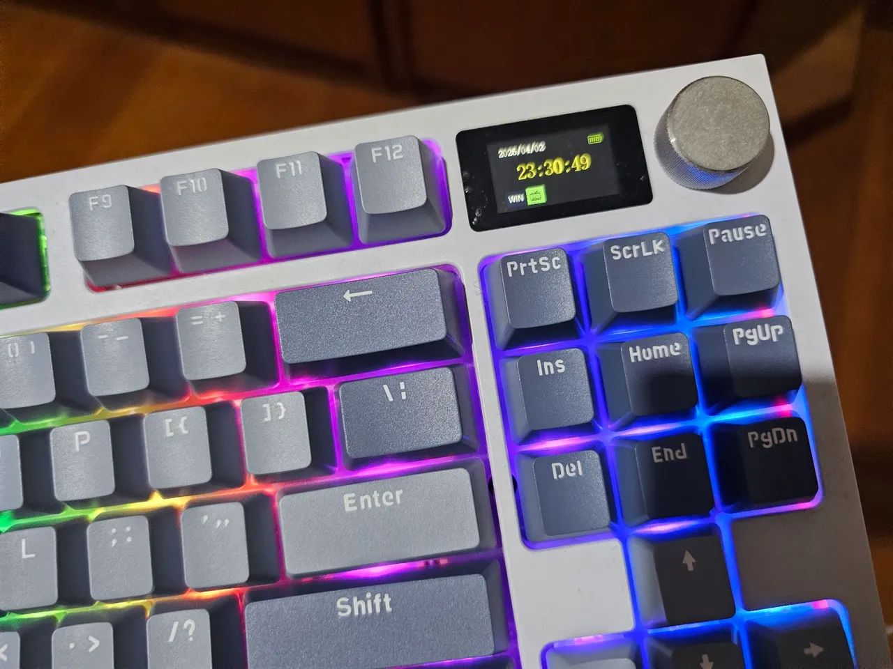 Teclado attack shark k86 branco rgb com tela - Foto 3