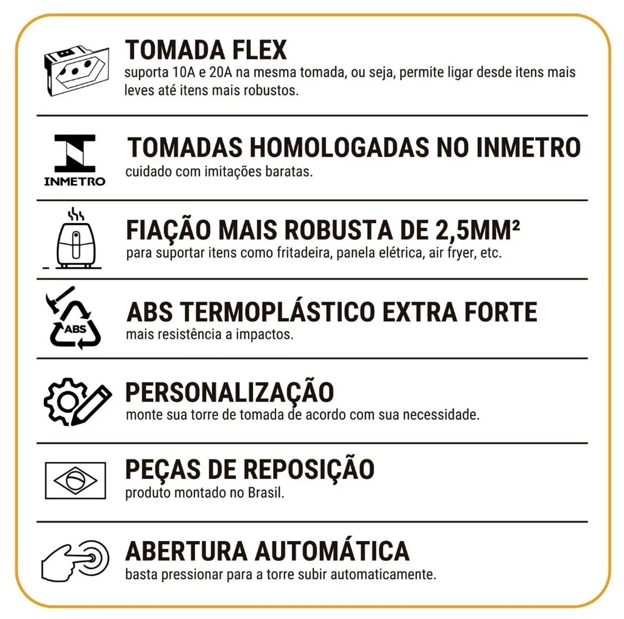 torre de tomadas automática sem indução com 3 tomadas, caixatomada - Foto 4