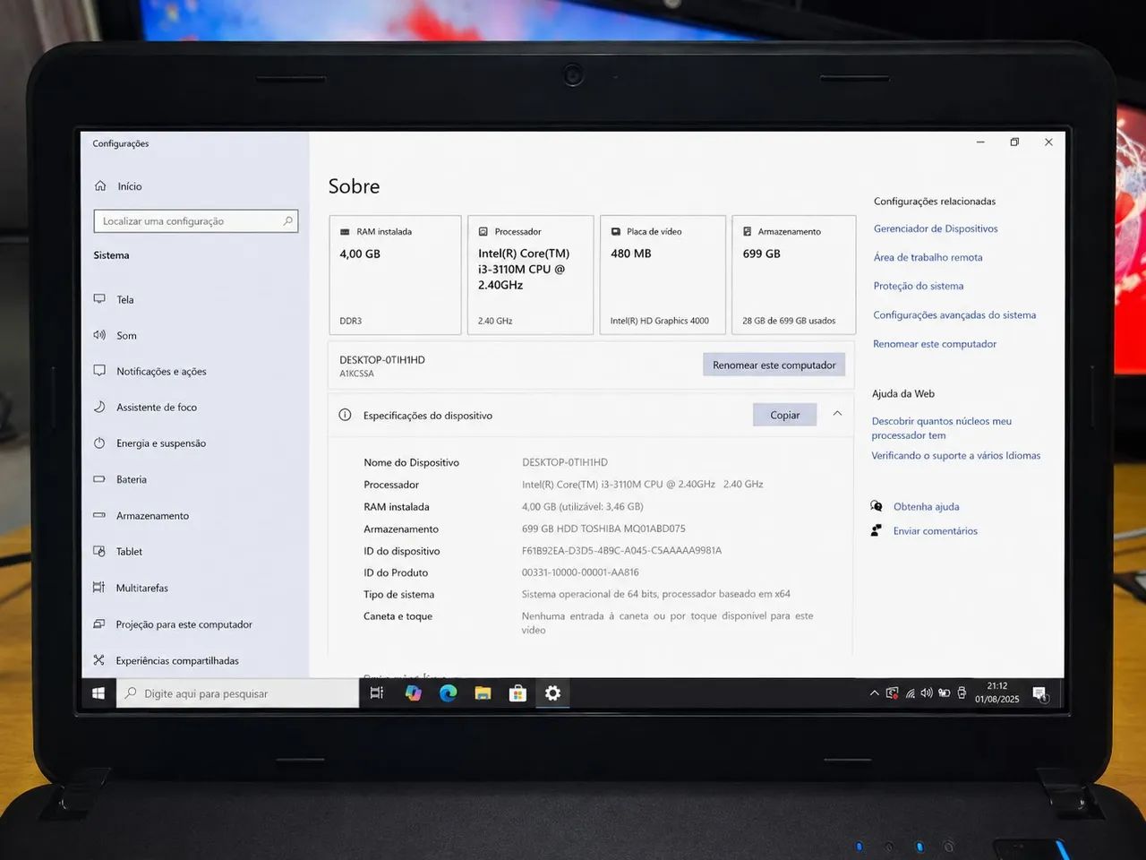 Notebook Positivo Master 14" com Core i3 + 700GB | Notebook Completo e Revisado - Foto 3