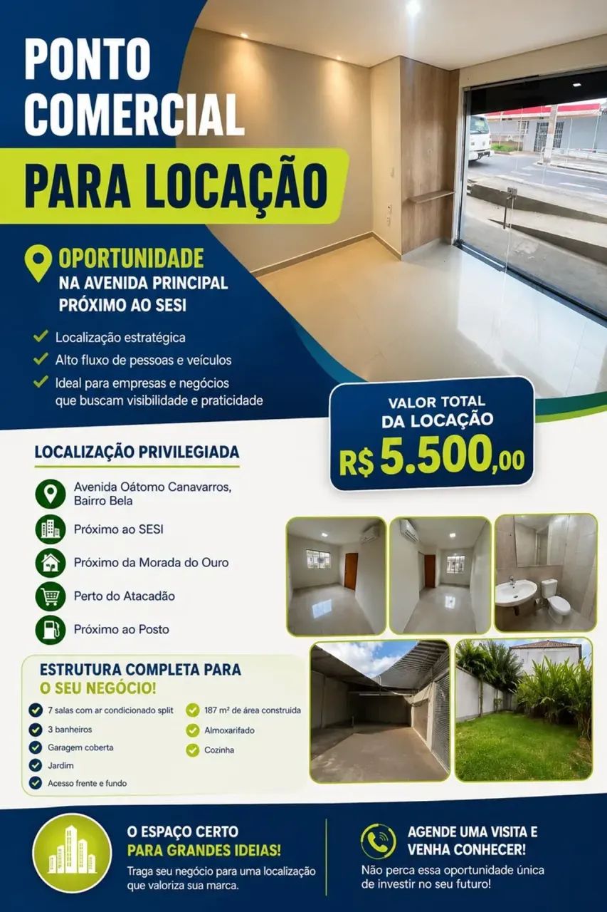 PONTO COMERCIAL PARA LOCAÇÃO com 187m2 na Morada do Ouro - Cuiabá - MT