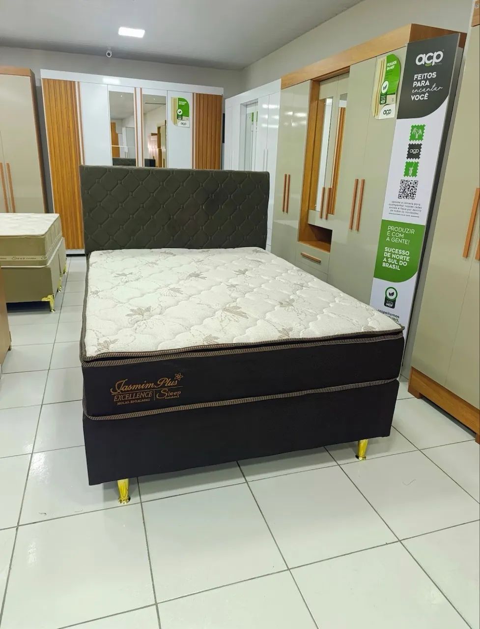 Cama Box Casal Jasmim Plus Excellence com Pillow Top (Base + Colchão) - Foto 2