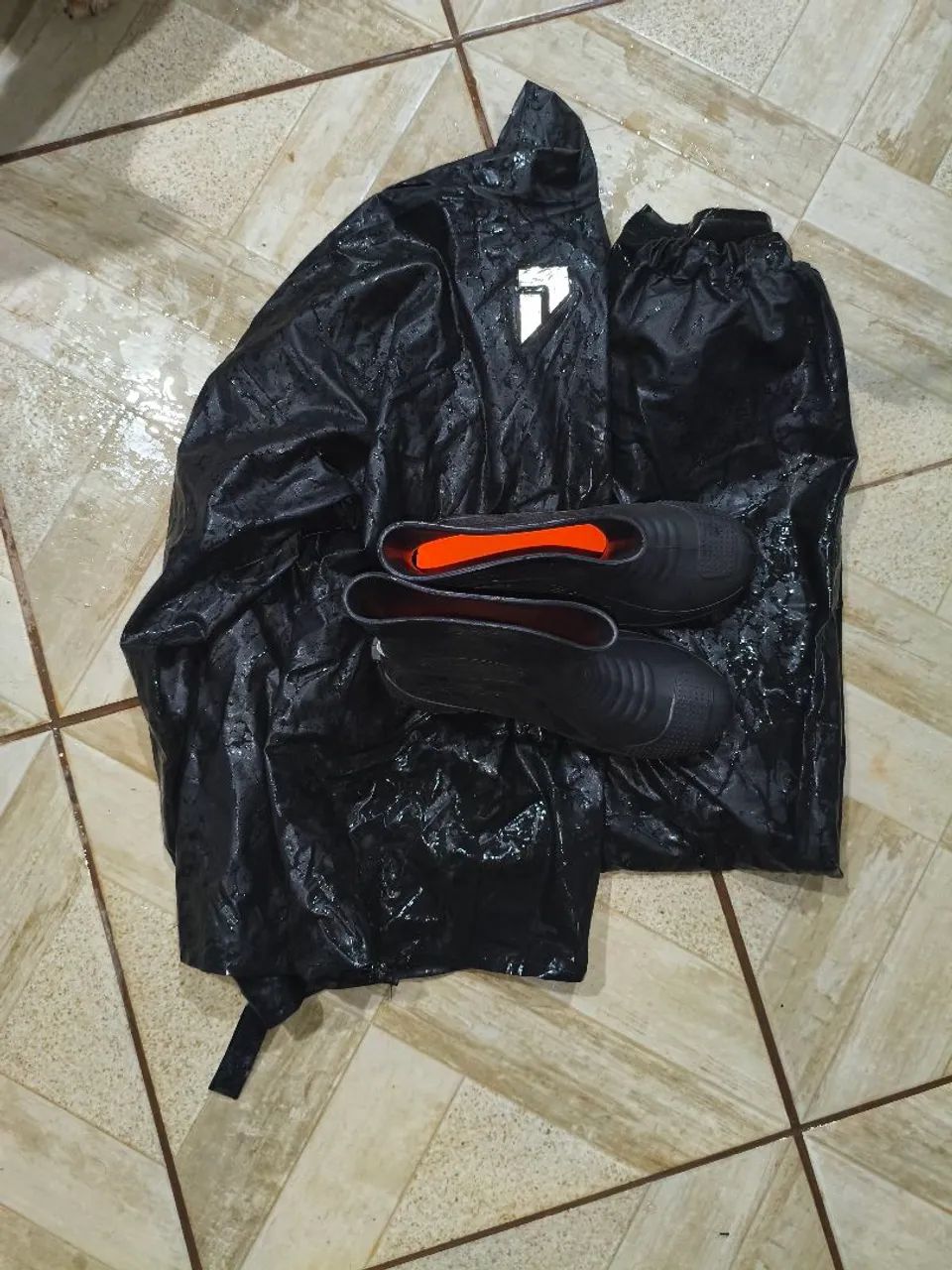 Capa de chuva mais bota motoboy 