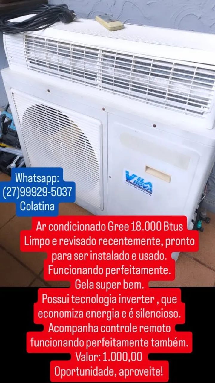 Ar condicionado 18.000btus Gree