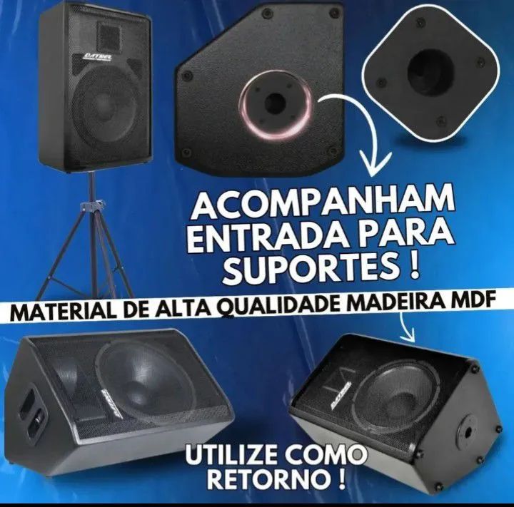 Kit 2 caixas de som Ativa e Passiva profissional 500w 12 Polegadas DATREL - Foto 4