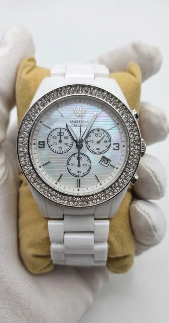 Relógio Ceramica Crystal White