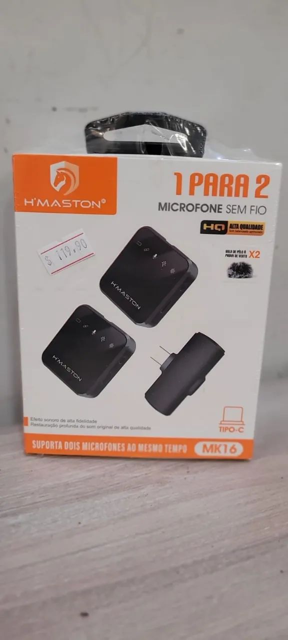 Microfone Lapela Tipo C duplo MK16