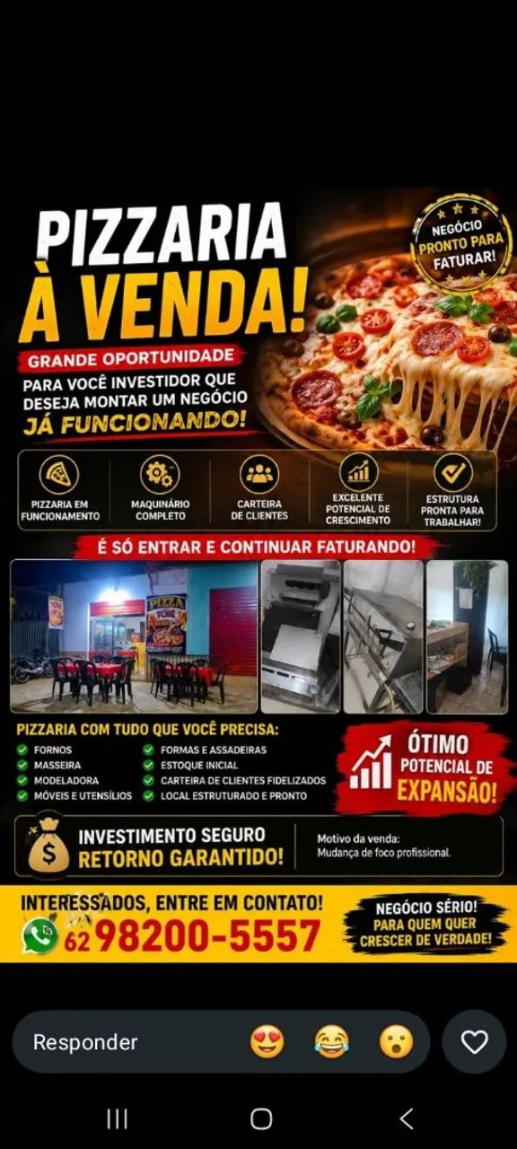 Vendo pizzaria completa! Passo o ponto!