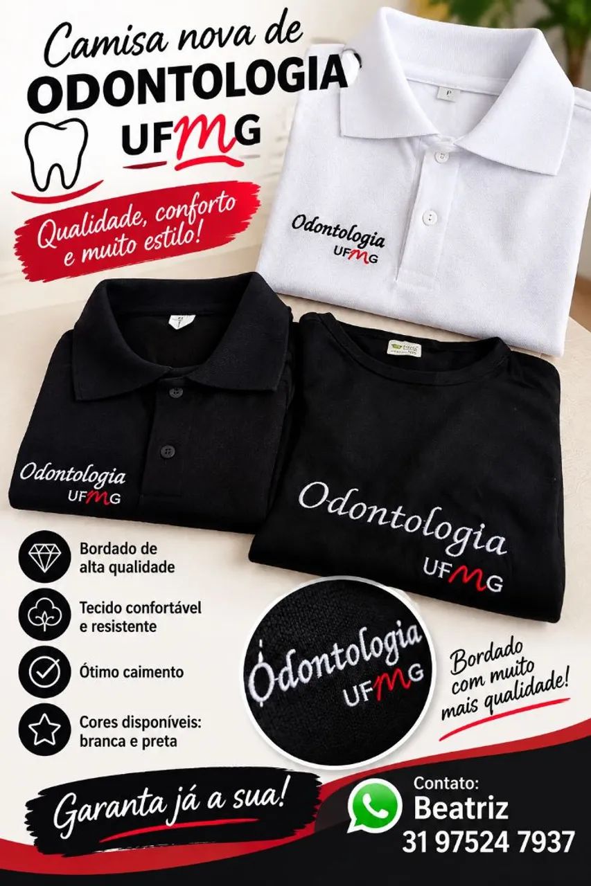 Vendo camisa nova bordada Odontologia UFMG