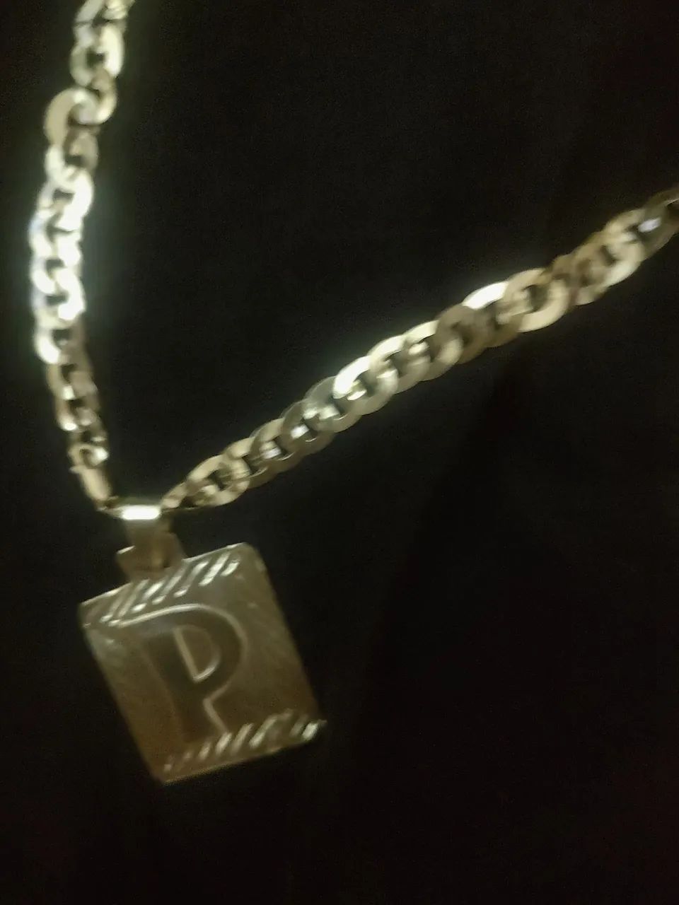 Cordão de pra banhado em ouro top motivo saúde  - Foto 2
