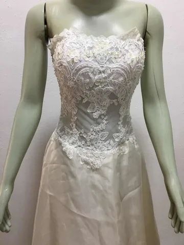 Vestido Noiva Tomara Que Caia Off White  Tam. P Otimo Estado - Foto 2