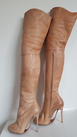Bota Feminina Cano Alto, Salto Alto, Couro Legítimo Nr. 36 - Foto 5