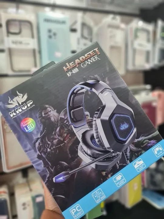 Headset Gamer KP-488 RGB Led Fone Gamer Original - Foto 3